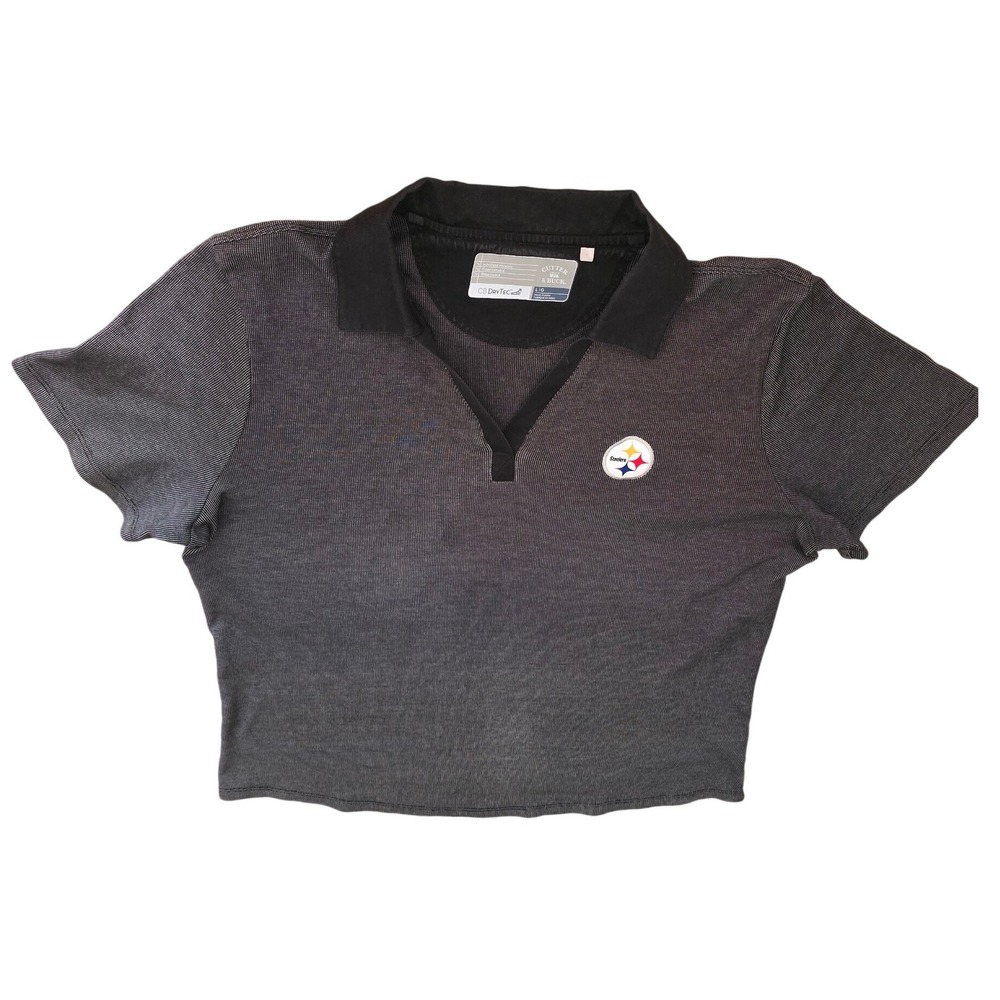 Cutter & Buck Pittsburgh Steelers Womens Grey DryTec Polo Shirt Size Large